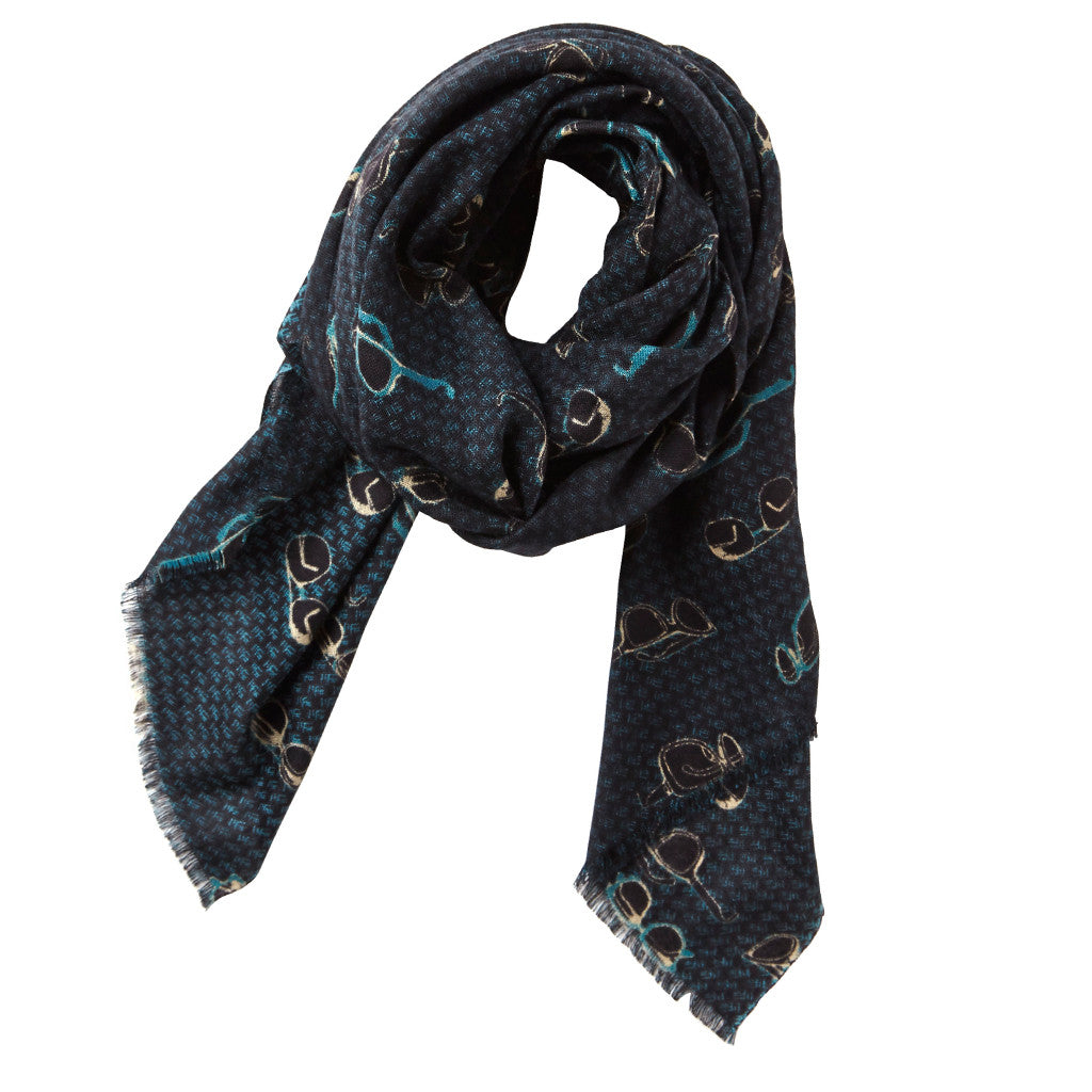 Yarnz Glasses Black Scarf, Cashmere
