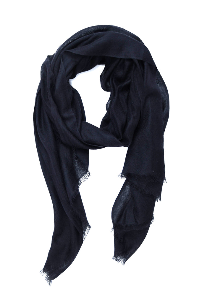 100% Cashmere basic Scarf in Black