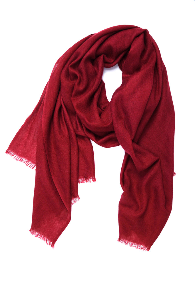 100% Cashmere Basic Scarf in Wine