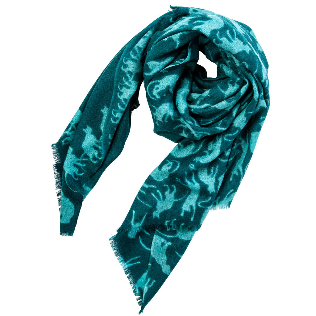 Yarnz 100% Cashmere Oversize Scarf Kittens- Teal